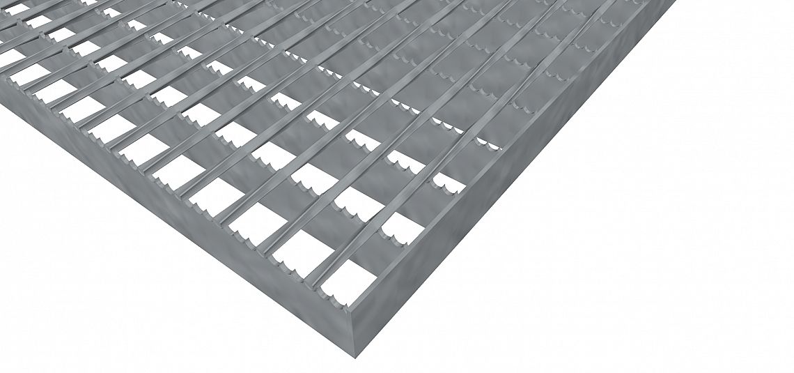 Pororošty SP-34/24-30/3 - oceľ-čierna - protišmyk S4 - 1100x1000