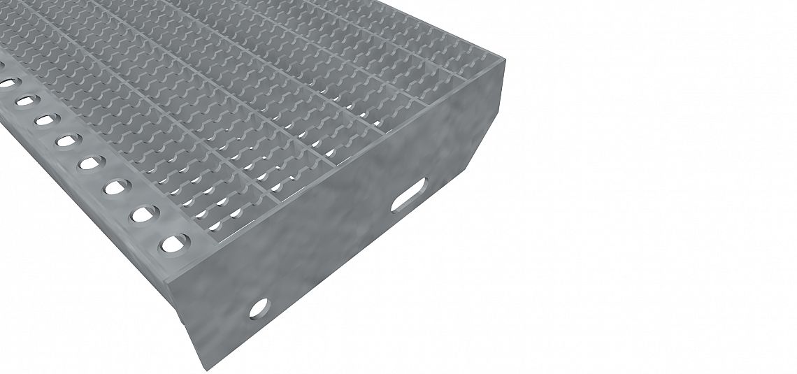 Schodiskové stupne PR-33/11-30/2 - oceľ-zinkovaná - protišmyk S3 - 1000x270
