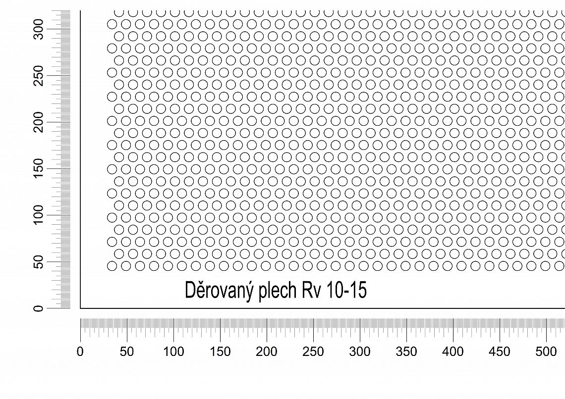 Dierovaný plech DP/Rv-10-15 - 1 - oceľ-čierna - 1250x2500