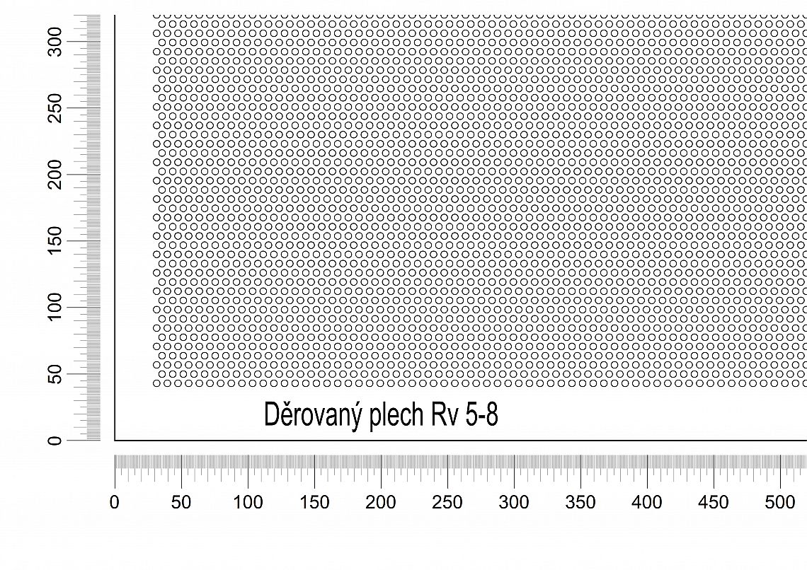 Dierovaný plech DP/Rv-5-8 - 1 - oceľ-predzinkovaná - 1500x3000