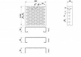 Profilové rošty PRU-200-50/1,5 - oceľ-zinkovaná - 6000x200