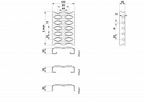 Profilové rošty PSE-120-30/2,5 - nerez V2A (1.4301)-morená - 6000x120