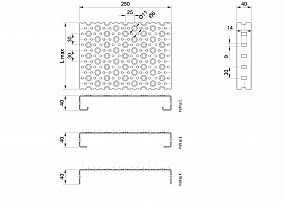 Profilové rošty POF-250-40/2,5 - oceľ-čierna - 6000x250