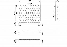 Profilové rošty PGE-250-40/3 - hliník-surový - 4000x250