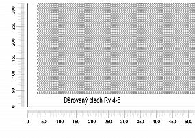 Dierovaný plech DP/Rv-4-6 - 1,5 - oceľ-predzinkovaná - 1000x2000