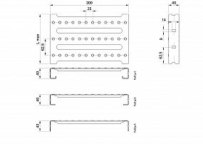 Profilové rošty PST-300-40/2 - nerez V2A (1.4301)-morená - 3000x300