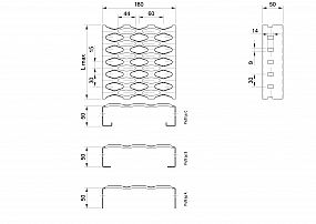 Profilové rošty PSE-180-50/1,5 - nerez V2A (1.4301)-morená - 6000x180