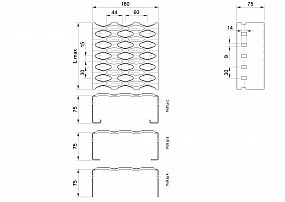 Profilové rošty PSE-180-75/2 - nerez V2A (1.4301)-morená - 6000x180