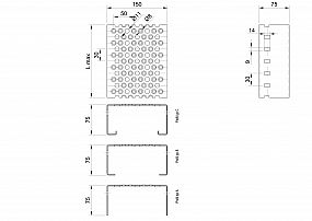 Profilové rošty PRU-150-75/2 - oceľ-čierna - 6000x150