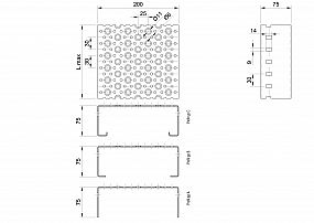 Profilové rošty POF-200-75/2 - oceľ-zinkovaná - 6000x200
