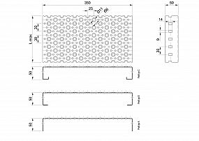 Profilové rošty POF-350-50/2 - oceľ-zinkovaná - 6000x350