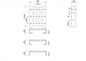 Profilové rošty PST-150-40/2 - nerez V2A (1.4301)-morená - 3000x150