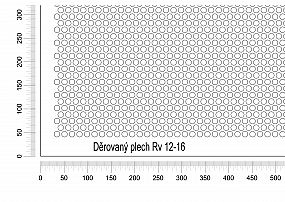 Dierovaný plech DP/Rv-12-16 - 1 - oceľ-čierna - 1250x2500