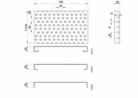 Profilové rošty PGE-300-30/3 - hliník-surový - 4000x300
