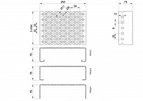 Profilové rošty PRU-250-75/2 - oceľ-zinkovaná - 6000x250
