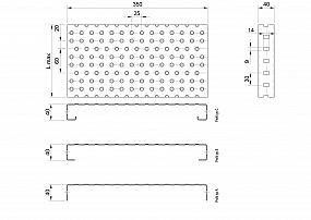 Profilové rošty PGE-350-40/3 - hliník-surový - 4000x350