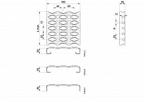 Profilové rošty PSE-180-30/2 - nerez V2A (1.4301)-morená - 6000x180