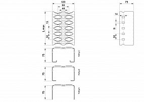 Profilové rošty PSE-120-75/2 - nerez V2A (1.4301)-morená - 6000x120