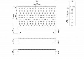 Profilové rošty PGE-350-50/2 - oceľ-zinkovaná - 6000x350
