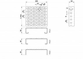 Profilové rošty POF-200-50/2 - oceľ-zinkovaná - 6000x200