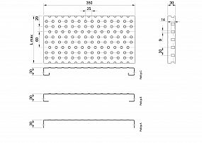 Profilové rošty PGE-350-30/3 - hliník-surový - 4000x350