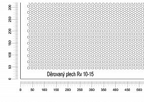 Dierovaný plech DP/Rv-10-15 - 1,5 - oceľ-čierna - 1250x2500