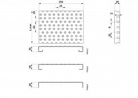 Profilové rošty PGE-250-30/3 - hliník-surový - 4000x250