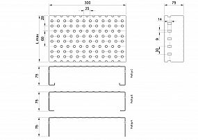 Profilové rošty PGE-300-75/3 - hliník-surový - 4000x300