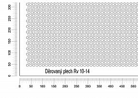 Dierovaný plech DP/Rv-10-14 - 1 - oceľ-čierna - 1500x3000