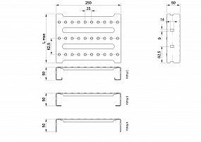 Profilové rošty PST-250-50/2 - oceľ-čierna - 6000x250