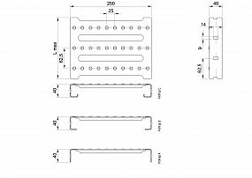 Profilové rošty PST-250-40/2 - oceľ-čierna - 6000x250