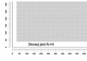 Dierovaný plech DP/Rv-4-8 - 1 - oceľ-čierna - 1000x2000