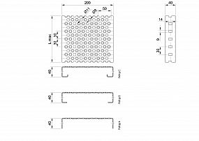 Profilové rošty PRU-200-40/2 - oceľ-zinkovaná - 6000x200