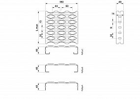 Profilové rošty PSE-180-40/2 - nerez V2A (1.4301)-morená - 6000x180